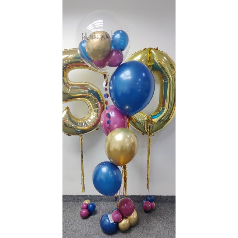 Bouquet de globos de helio personalizado con números  - 1