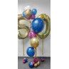 Bouquet de globos de helio personalizado con números  - 1