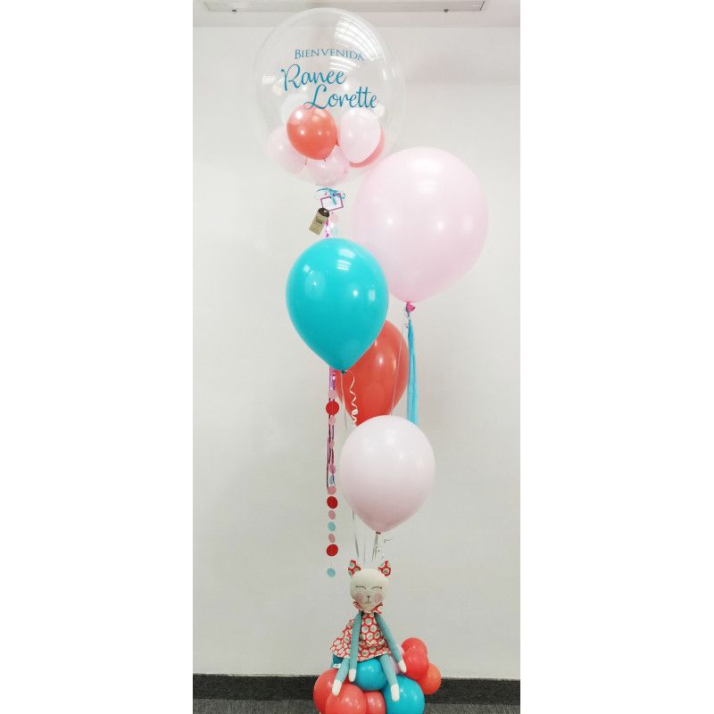 Bouquet de globos de helio  personalizado para bienvenida  - 2