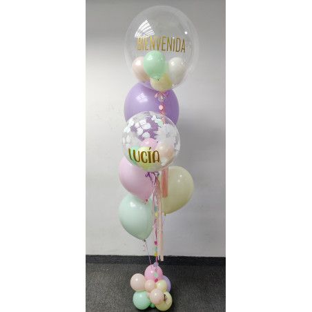 Bouquet de globos de helio con dos globos personalizados  - 1