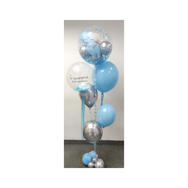 Bouquet de globos de helio con dos globos personalizados  - 2
