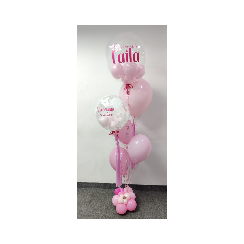 Bouquet de globos de helio con dos globos personalizados  - 4