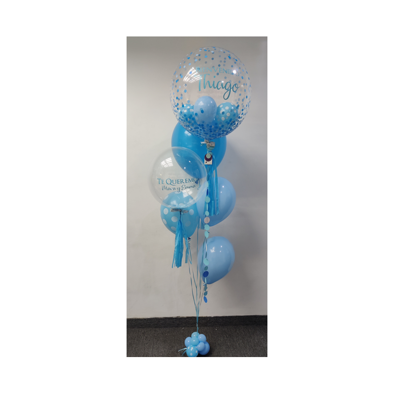 Bouquet de globos de helio con dos globos personalizados  - 5