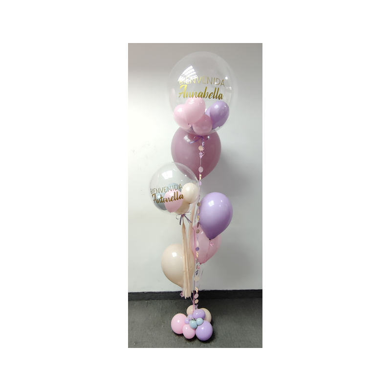Bouquet de globos de helio con dos globos personalizados  - 6