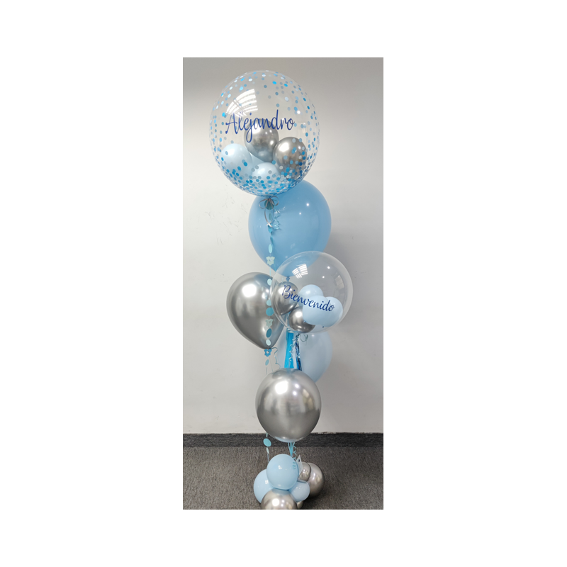 Bouquet de globos de helio con dos globos personalizados  - 8