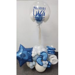Arreglo de globos de aire con globo Confetti pequeño personalizado  - 1