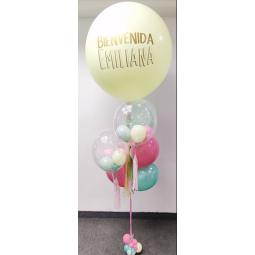 Gran bouquet de globos de helio con globo gigante personalizado  - 1