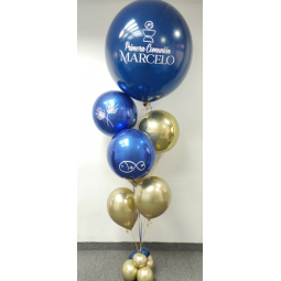 Gran bouquet de globos de helio con globo gigante personalizado  - 1