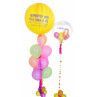 Gran bouquet de globos de helio con globo gigante personalizado + Globo confetti personalizado  - 1