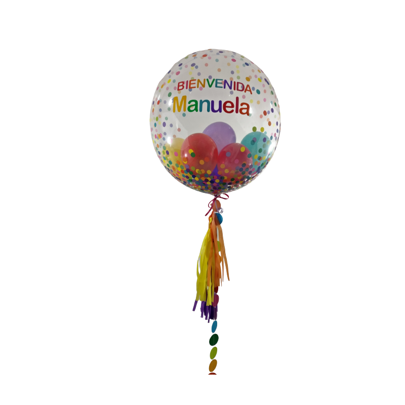 Globo confetti de 61 cm personalizado para cumpleaños infantil  - 9