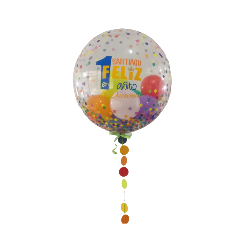 Globo confetti de 61 cm personalizado para cumpleaños infantil  - 10