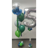 Arreglo de globos de helio personalizado + Un globo de número con helio  - 4