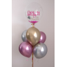 Bouquet de globos de helio con Globo Confetti pequeño personalizado  - 2
