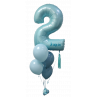 Bouquet de globos de helio con número personalizado  - 1