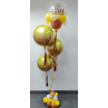 Bouquet de globos esféricos metalizados con Globo Confetti personalizado  - 1