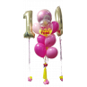 Bouquet de globos con helio con Globo Confetti personalizado y dos globos de números  - 1