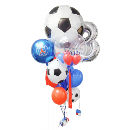Gran bouquet de globos de fútbol con doble personalización  - 1