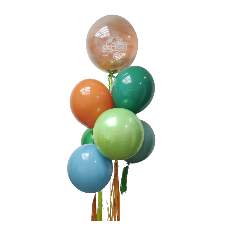 Bouquet de globos de helio con Globo Confetti de personalización artística  - 1