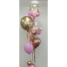 Bouquet de globos de helio con doble Globo Confetti personalizados  - 3