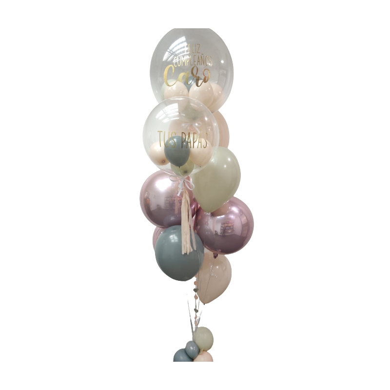 Bouquet de globos de helio con doble personalización  - 1