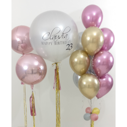 Gran agrupación de globos de helio, con globo gigante personalizado  - 1