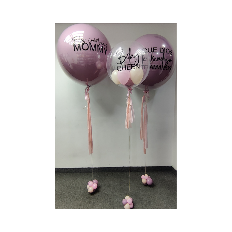 Dos globos gigantes de helio + Globo Confetti personalizados  - 1