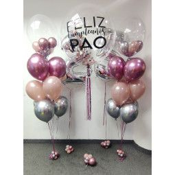 Agrupación de globos de helio con globo gigante personalizado y globos de números  - 1