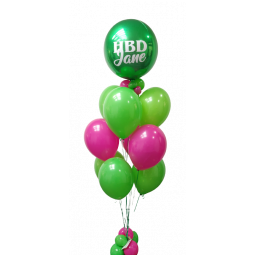 Bouquet de globos de helio con globo metalizado personalizado  - 1