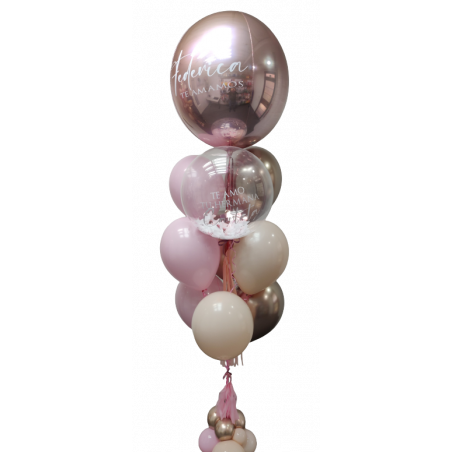 Bouquet de globos  de helio con doble personalización  - 1