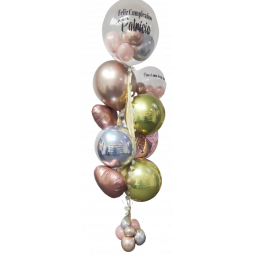 Gran Bouquet de globos de helio con doble globo personalizado  - 1