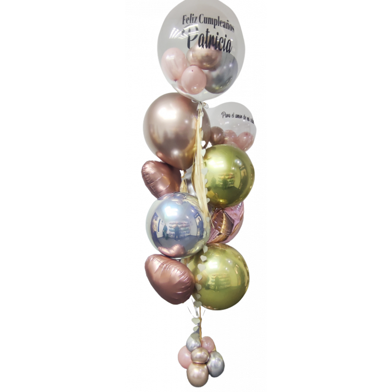 Gran Bouquet de globos de helio con doble globo personalizado  - 1