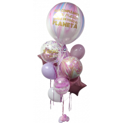 Gran Bouquet de globos de helio con dos globos personalizados  - 1