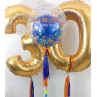 Globo Confetti personalizado + 2 Globos de números con helio  - 1