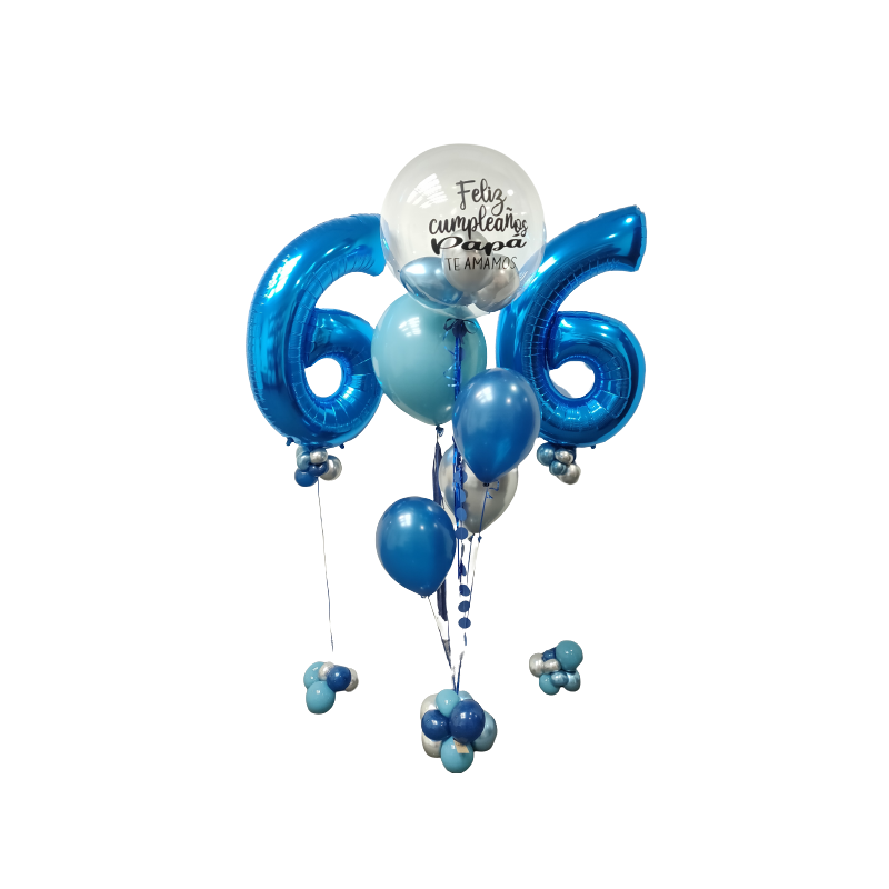 Bouquet de globos de helio personalizado con números  - 2