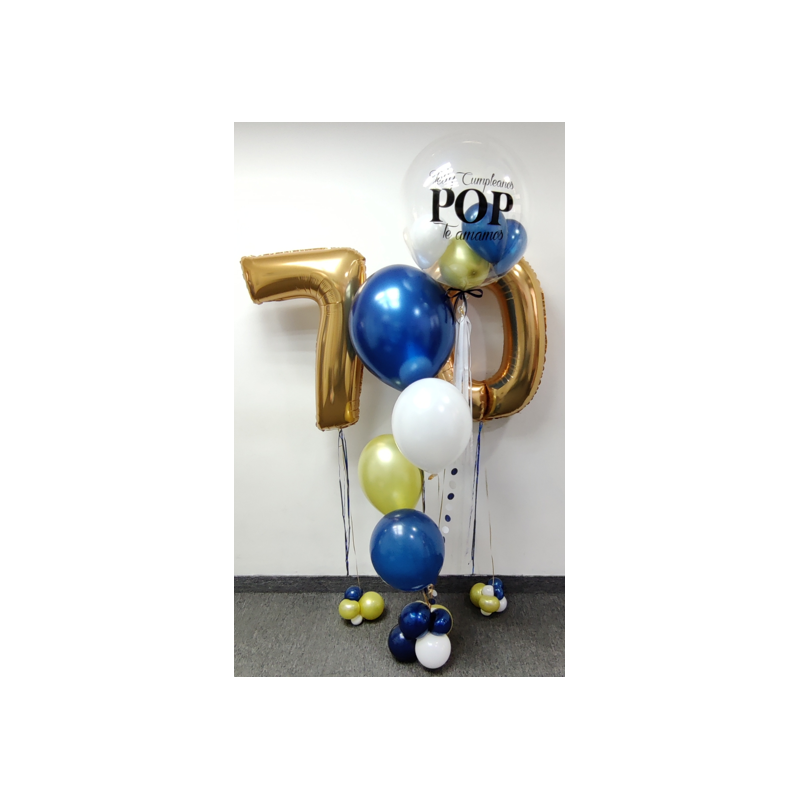 Bouquet de globos de helio personalizado con números  - 9