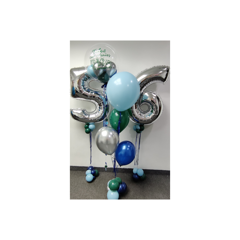 Bouquet de globos de helio personalizado con números  - 10