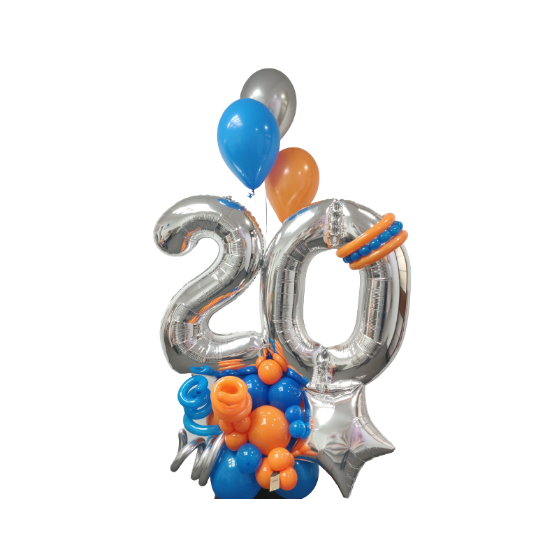 Arreglo de globos de aire y helio con globos de números  - 4
