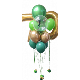 Bouquet de globos con helio con Globo Confetti personalizado y dos globos de números  - 2