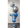 Bouquet de globos de helio con doble Globo Confetti personalizados  - 1