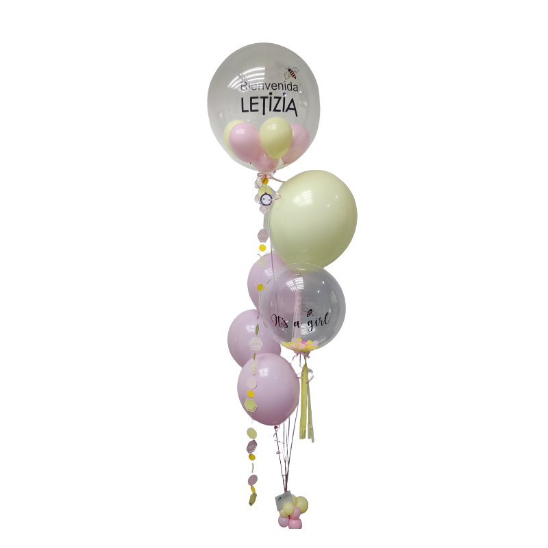 Bouquet de globos de helio con dos globos personalizados  - 10