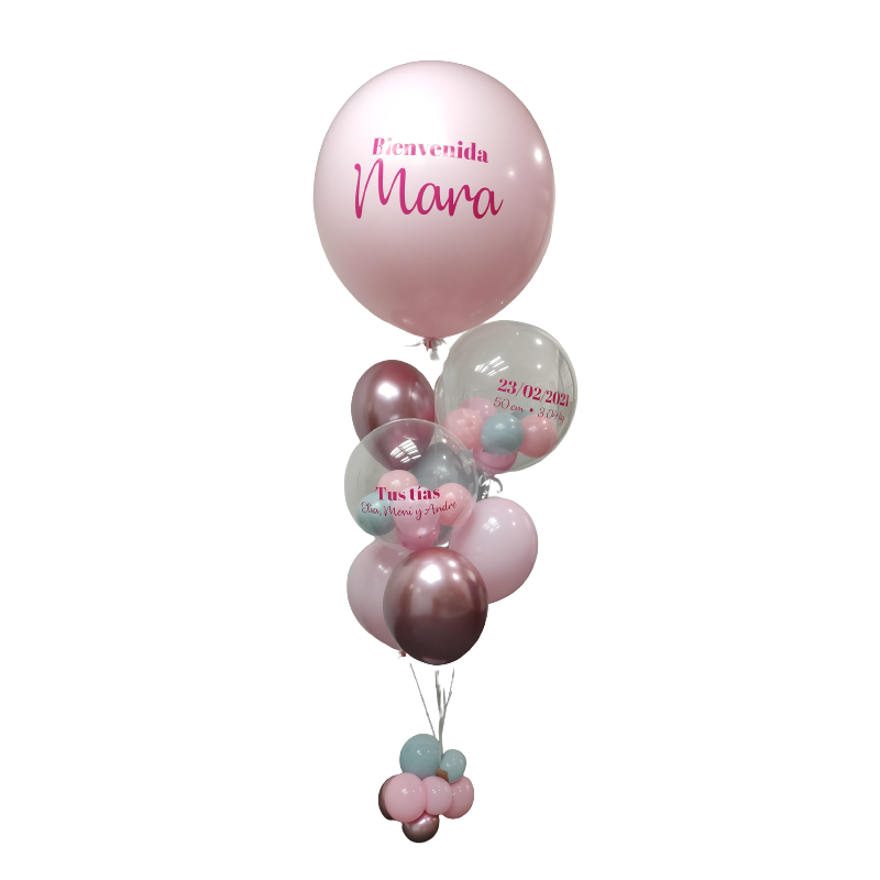 Gran bouquet de globos de helio a diferentes medidas y texturas con 3 personalizaciones  - 2
