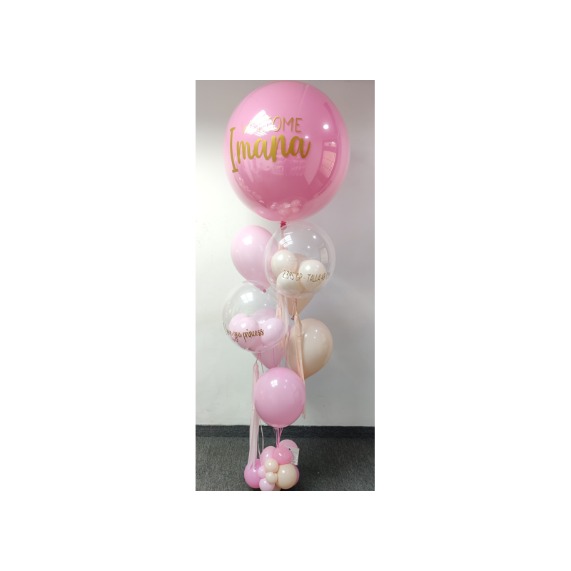 Gran bouquet de globos de helio a diferentes medidas y texturas con 3 personalizaciones  - 6