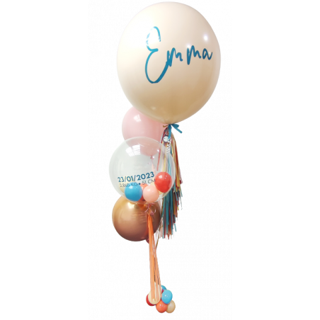 Bouquet de globos de helio con globo gigante y globo Confetti personalizados  - 2