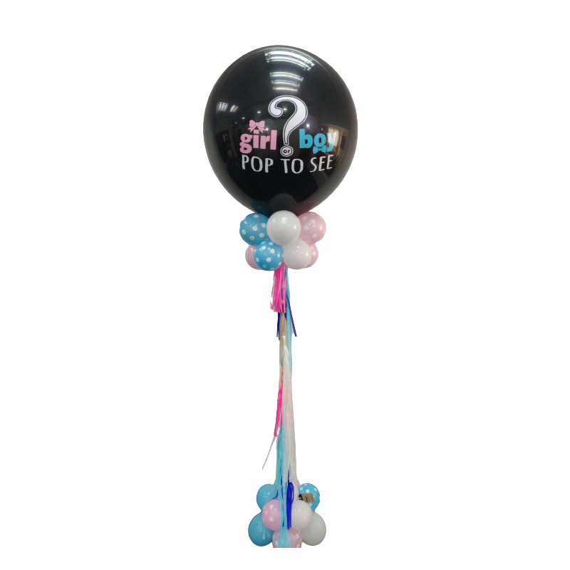 Globo gigante con helio y borlas personalizado para revelación de sexo  - 10