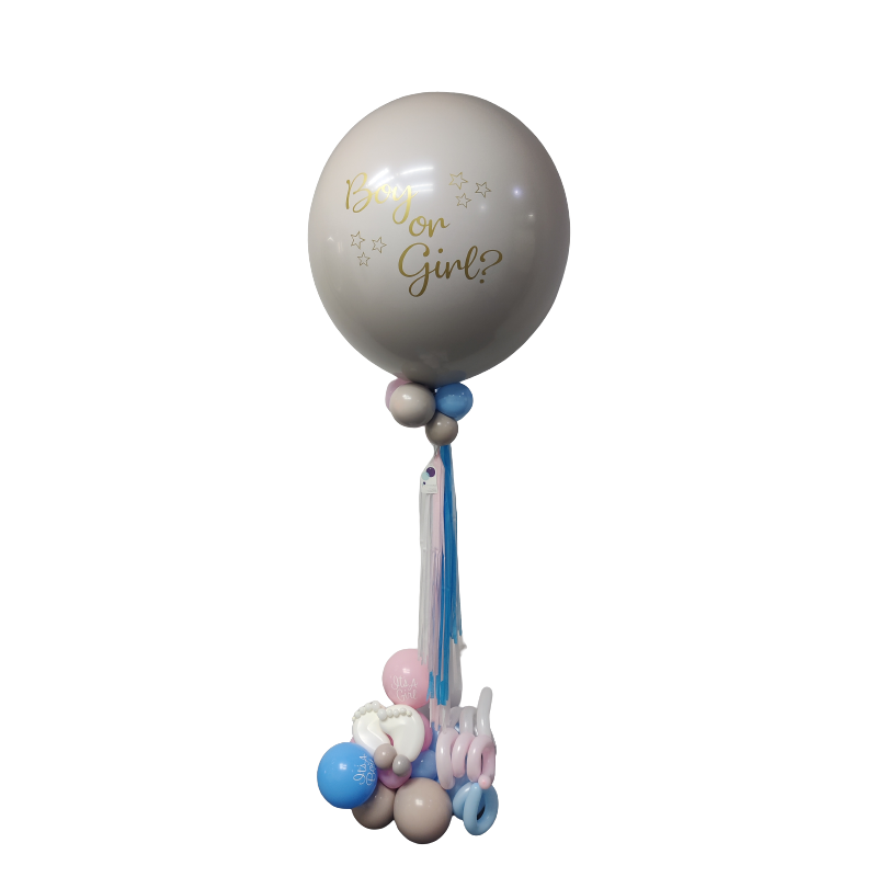 Arreglo de globo gigante con helio personalizado para revelación de sexo  - 4