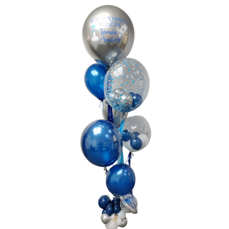 Bouquet de globos de helio incluye globos Confetti cristalinos  - 1