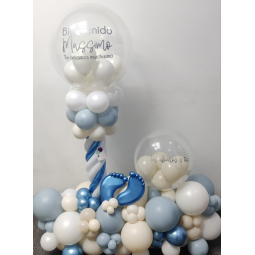 Arreglo de globos de aire con doble globo personalizado  - 1