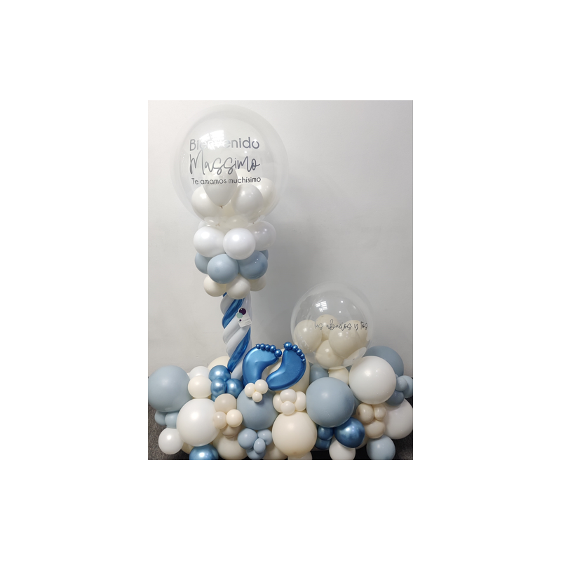 Arreglo de globos de aire con doble globo personalizado  - 1