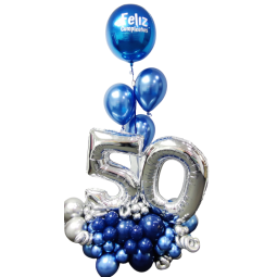 Arreglo de globos de aire y helio con globos de números con globo personalizado  - 4