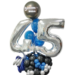 Arreglo de globos de aire y helio con globos de números con globo personalizado  - 1